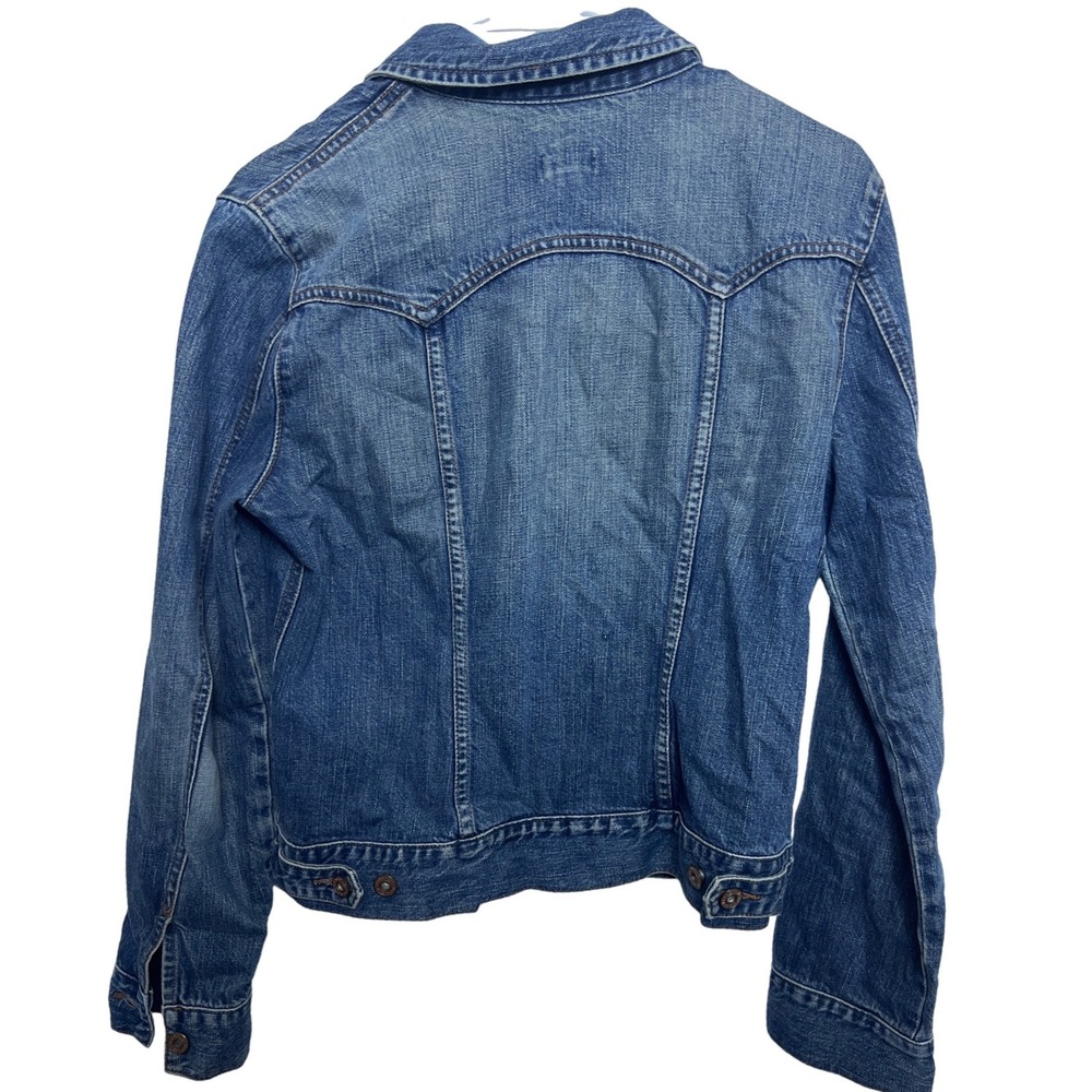 Gap VTG 2002 Blue Denim Trucker Jacket Women‎ Wash Y2K Retro Streetwear Jean M - Picture 8 of 9
